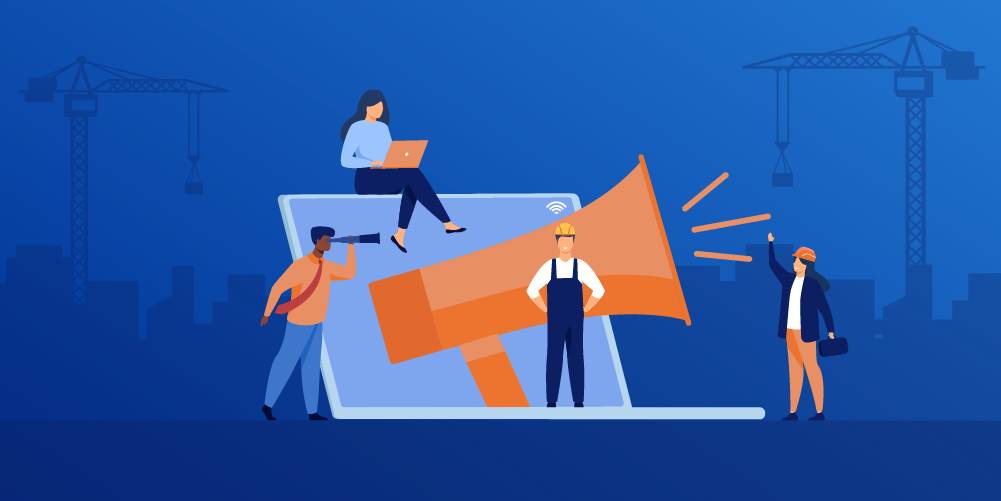 Construction professionals at work