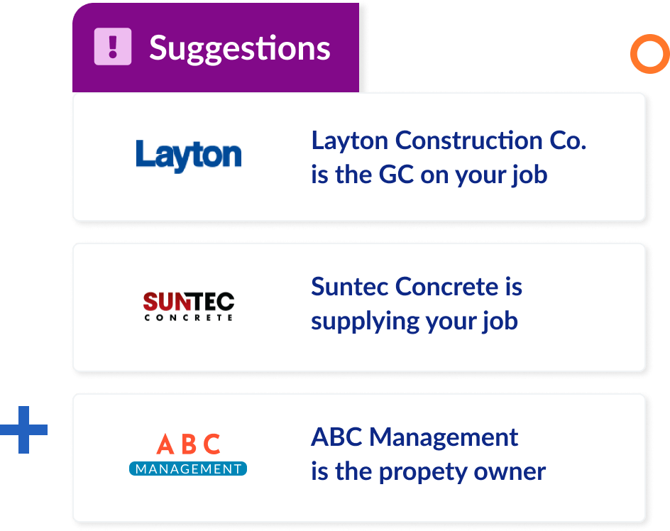 Job Tree suggests key stakeholders on your job so that you can add them to documents quickly and easily